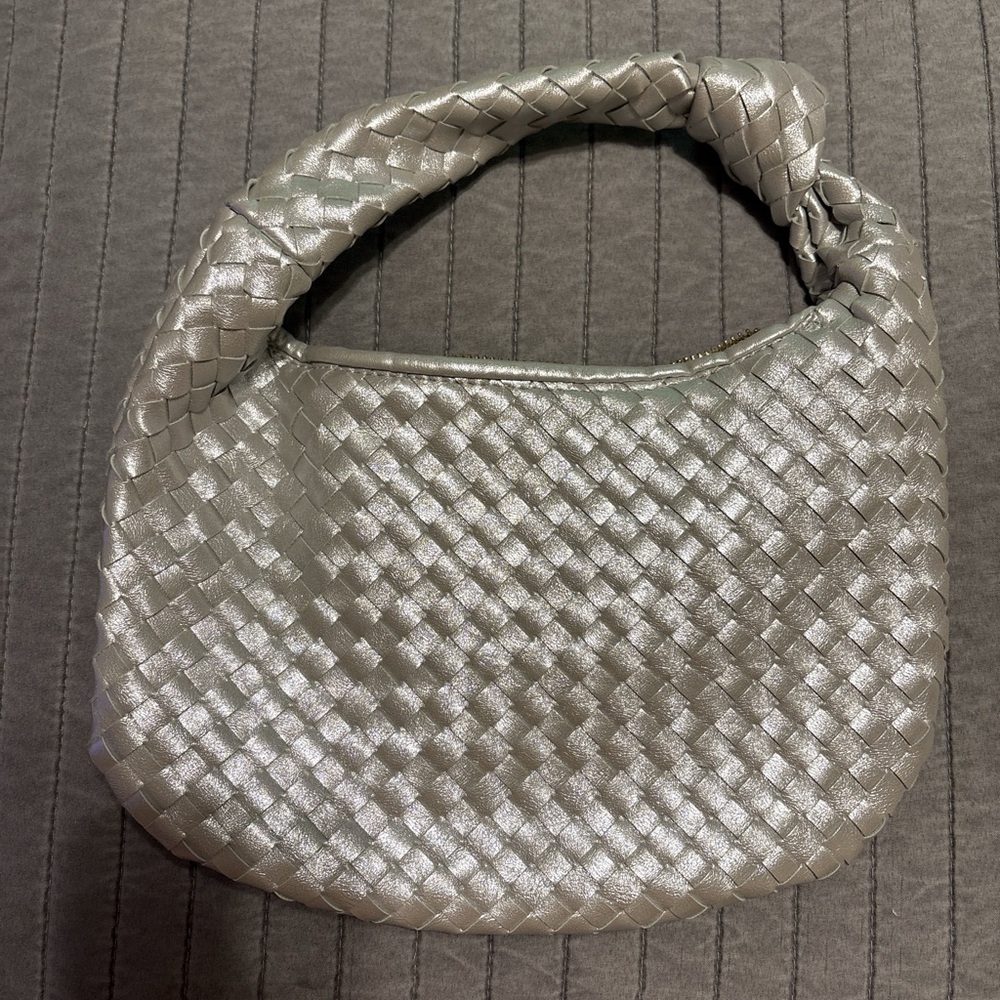 Silver Woven Women's Bag